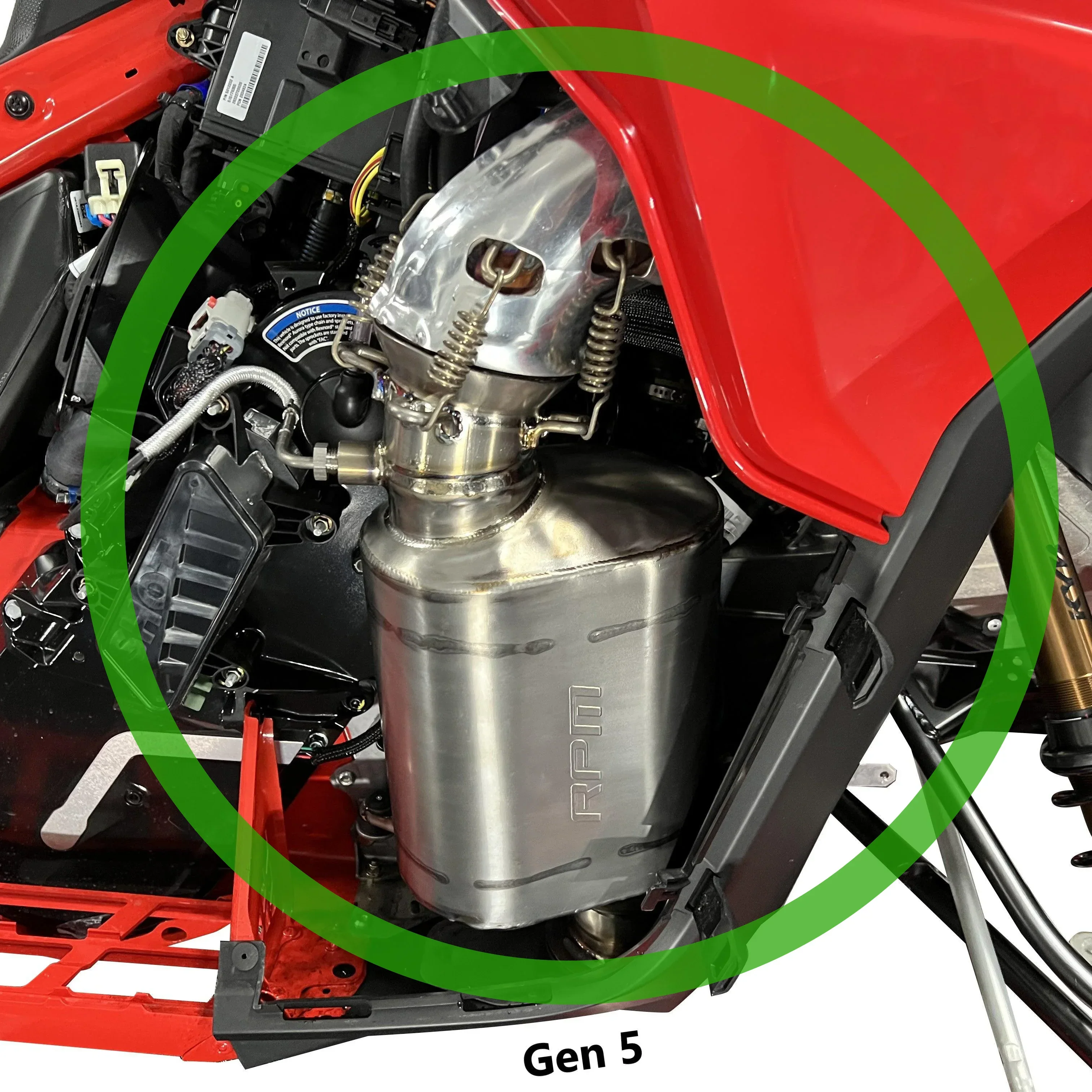 RPM Gen 5 2023-2026 Ski-Doo / Lynx 850 Turbo Q-Muf Chambered Titanium Muffler - Image 8